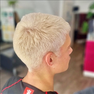 Platinum buzz cut